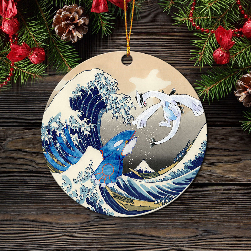 Lugia Vs Kyogre The Great Wave Japan Pokemon Mica Ornament Perfect Gift For Holiday