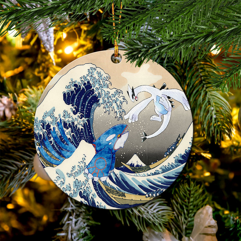 Lugia Vs Kyogre The Great Wave Japan Pokemon Mica Ornament Perfect Gift For Holiday