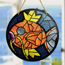Magikarp Round Stained Glass Window Hanging Panel Suncatcher