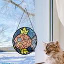 Magikarp Round Stained Glass Window Hanging Panel Suncatcher