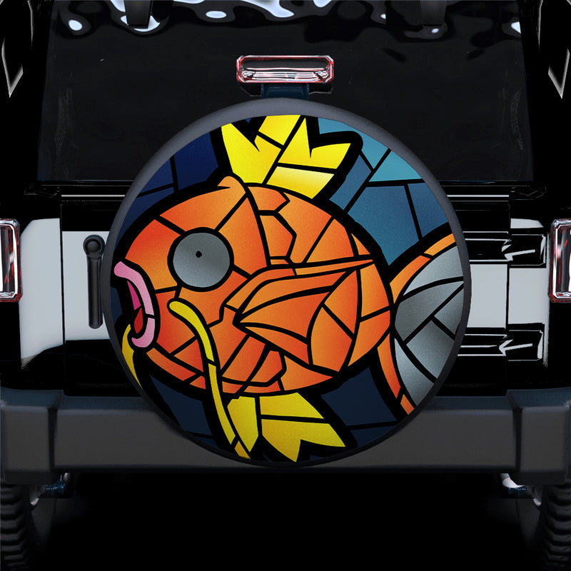 Magikarp Stained Glass Pokemon Car Spare Tire Covers Gift For Campers