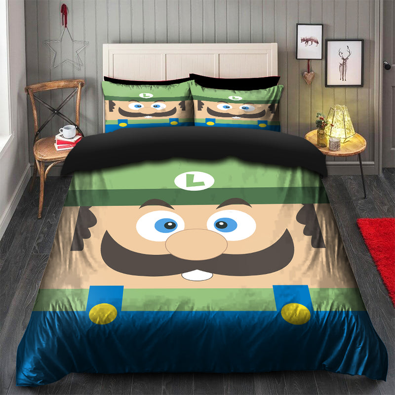 Mario Luigi Bedding Set Duvet Cover And 2 Pillowcases