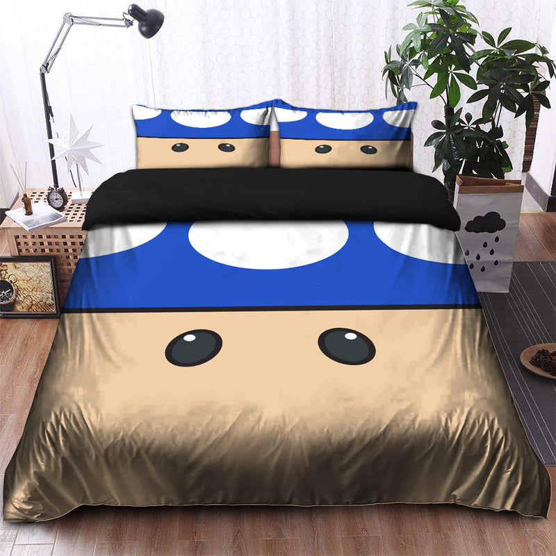 Mario Mushroom Bedding Set Duvet Cover And 2 Pillowcases