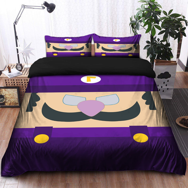 Mario Waluigi Purple Bedding Set Duvet Cover And 2 Pillowcases