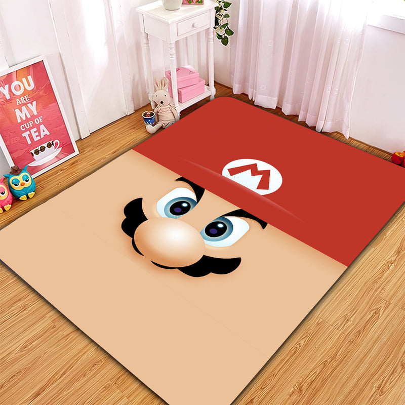 Mario Face Carpet Rug Home Room Decor