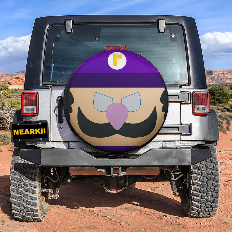 Mario Waluigi Purple Car Spare Tire Covers Gift For Campers