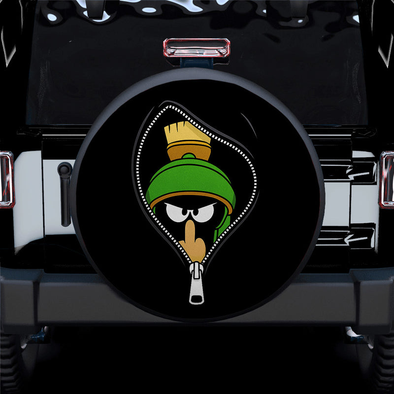 Funny Marvin the Martian Middle Finger Zipper Jeep Car Spare Tire Cover