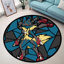 Mega Lucario Stained Glass Round Rug