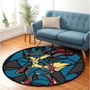 Mega Lucario Stained Glass Round Rug