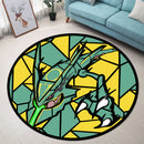 Mega Rayquaza Stained Glass Round Rug