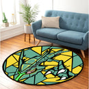 Mega Rayquaza Stained Glass Round Rug