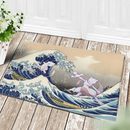 Mewtwo Vs Mew The Great Wave Japan Doormat Home Decor
