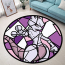 Mewtwo Stained Glass Round Rug