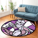Mewtwo Stained Glass Round Rug