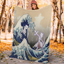 Mewtwo Vs Mew The Great Wave Premium Blanket