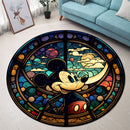 Mouse Stained Glass Round Rug