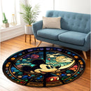 Mouse Stained Glass Round Rug