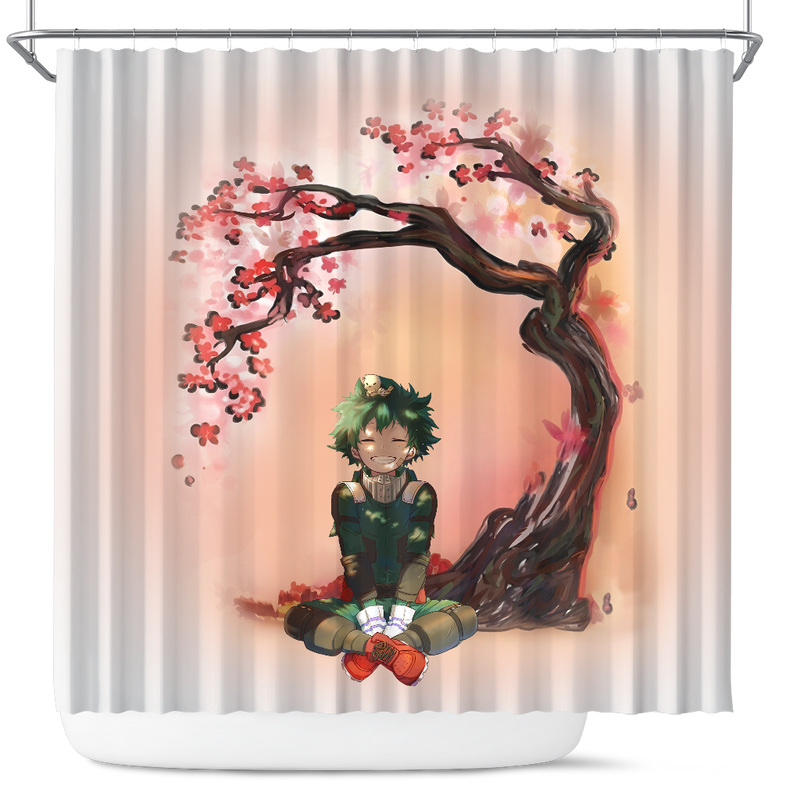 Midoriya Izuku My Hero Academia Anime Cherry Blossom Japan Shower Curtain