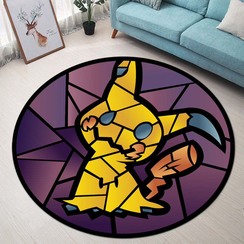 Mimikyu Stained Glass Round Rug