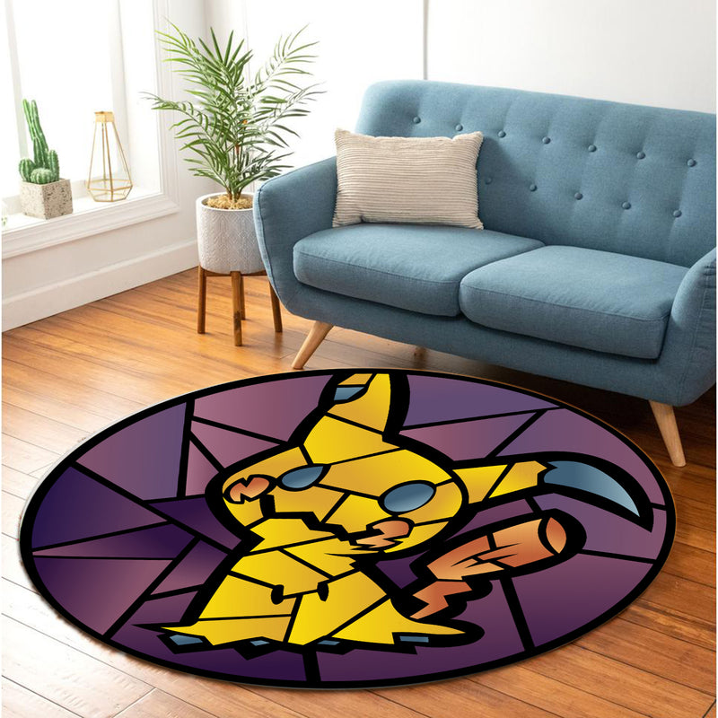 Mimikyu Stained Glass Round Rug