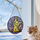Mimikyu Round Stained Glass Window Hanging Panel Suncatcher