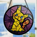 Mimikyu Round Stained Glass Window Hanging Panel Suncatcher