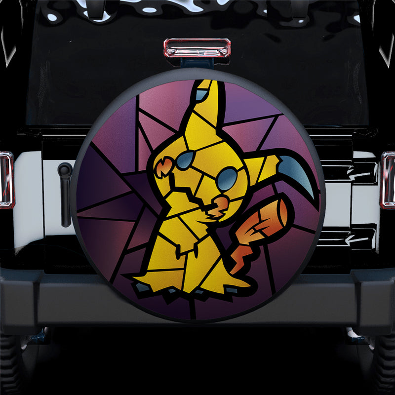 Mimikyu Pokemon Stained Glass Car Spare Tire Covers Gift For Campers