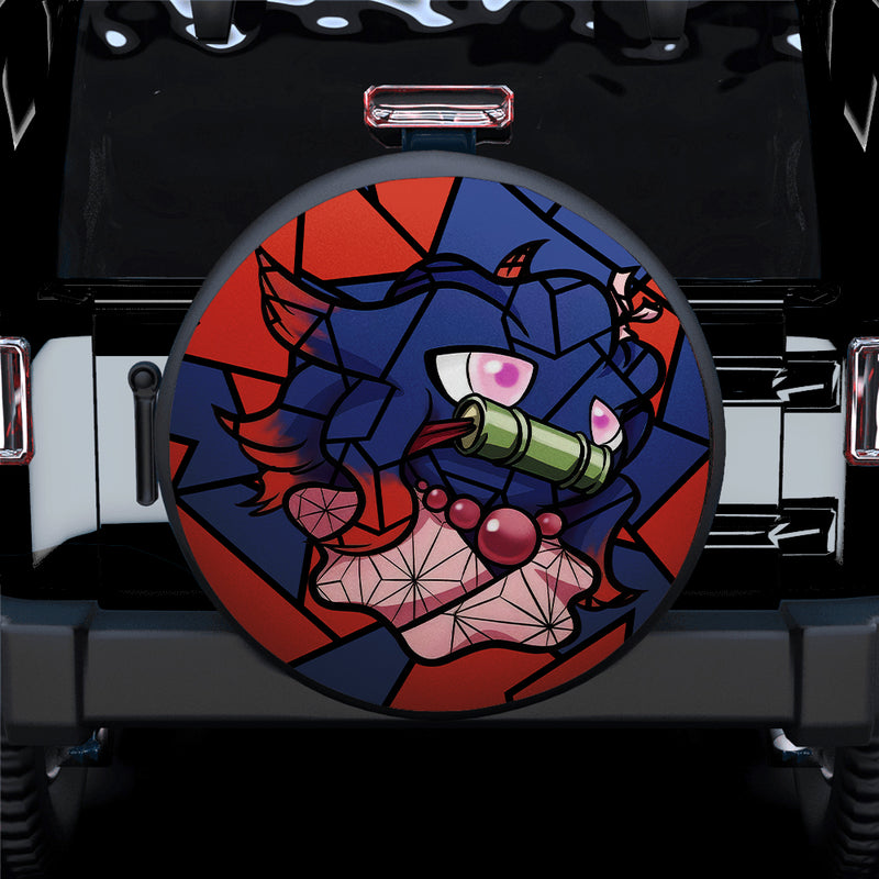 Misdreavus Nezuko Pokemon Stained Glass Car Spare Tire Covers Gift For Campers