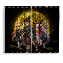 Demon Slayer Moonlight Background Window Curtain