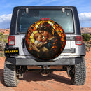 Mother and son Stained Glass Sun Catch Car Spare Tire Cover