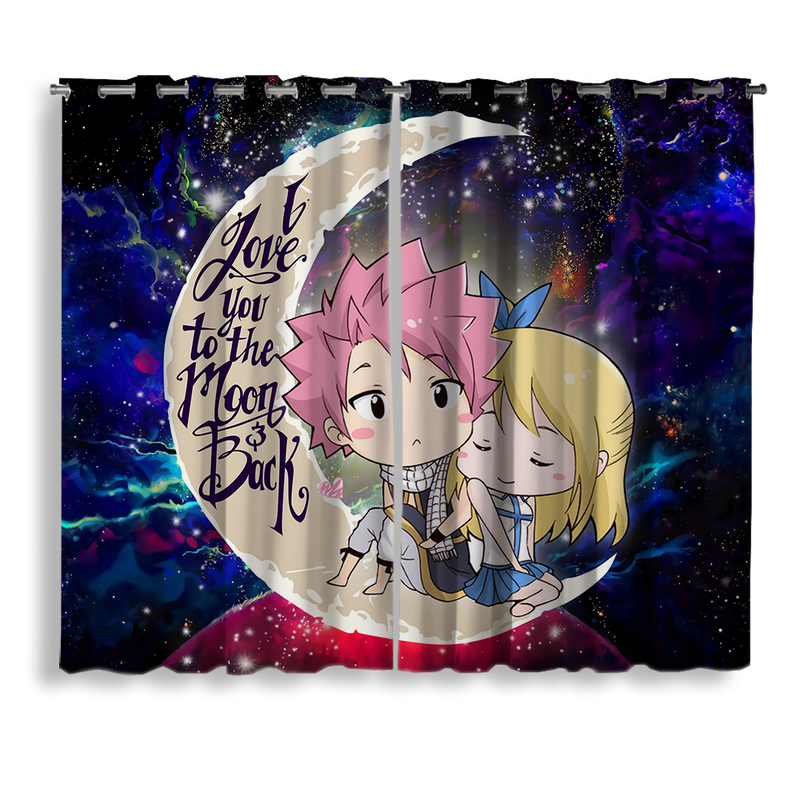 Natsu Fairy Tail Anime Love You To The Moon Galaxy Window Curtain