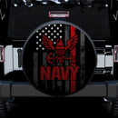 Navy American Flag Thin Red Line Jeep Car Spare Tire Cover