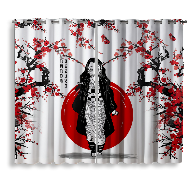 Nezuko Demon Slayer Anime Japan Style Window Curtain