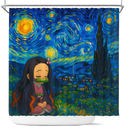 Nezuko Chill Starry Night Shower Curtain