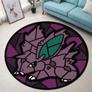 Nidoran Stained Glass Round Rug