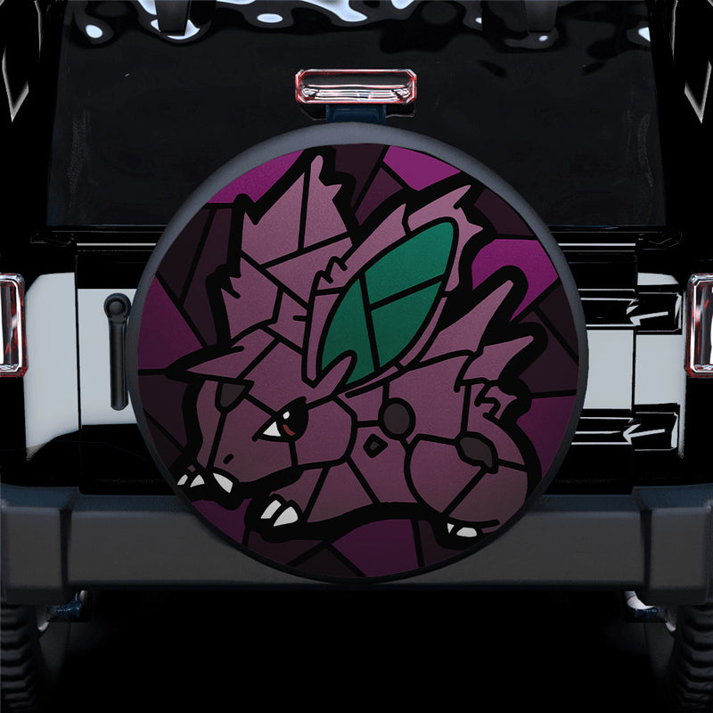 Nidoran Stained Glass Pokemon Car Spare Tire Covers Gift For Campers