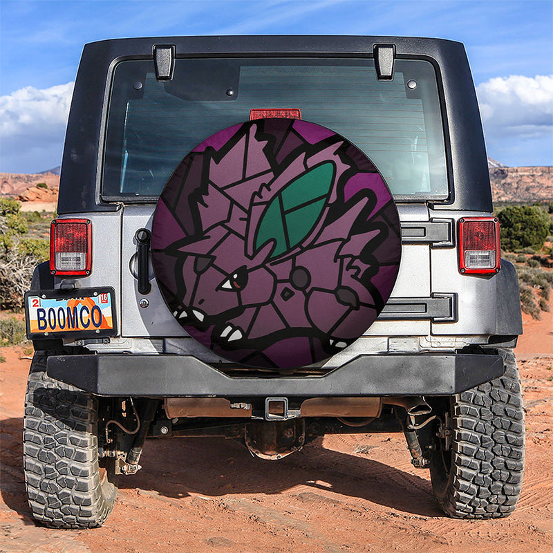 Nidoran Stained Glass Pokemon Car Spare Tire Covers Gift For Campers