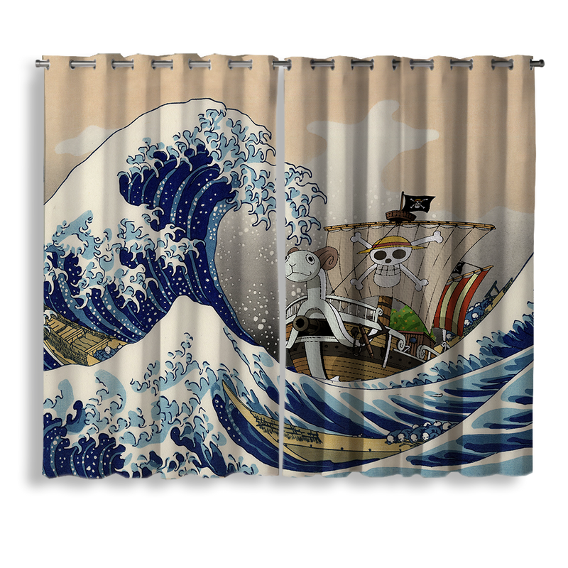 One Peace Anime The Great Wave Japan Window Curtain