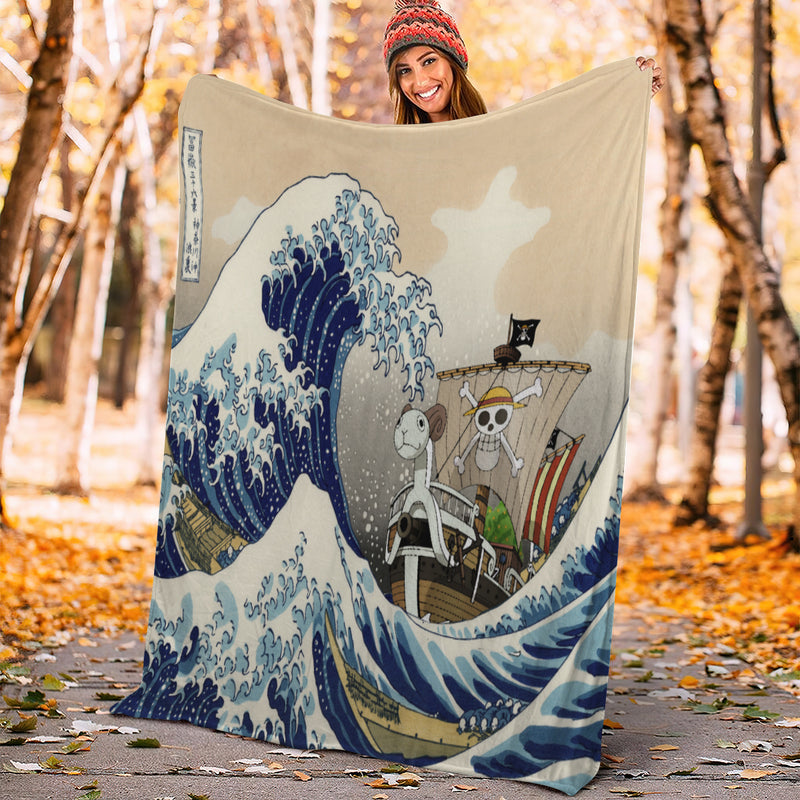 One Peace Anime The Great Wave Premium Blanket