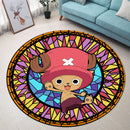One Piece Chopper Stained Glass Round Rug
