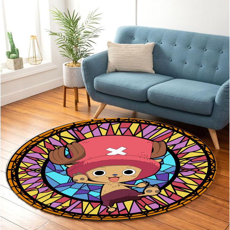 One Piece Chopper Stained Glass Round Carpet Rug Bedroom Livingroom Home Decor