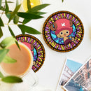 One Piece Chopper Stained Glass Drink Coasters