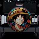 One Piece Luffy Stained Glass Car Spare Tire Cover