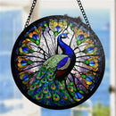 Peacock Stained Glass Window Hanging Panel Suncatcher