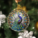 Peacock Stained Glass Ornament