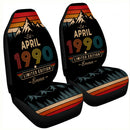 Personalized Retro April 1990 Custom Car Seat Covers Decor Protectors