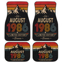 Personalized Retro August 1986 Car Floor Mats