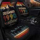 Personalized Retro December 1990 Custom Car Seat Covers Decor Protectors