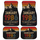 Personalized Retro January 1986 Car Floor Mats