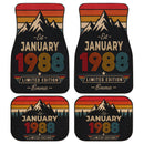 Personalized Retro January 1988 Car Floor Mats